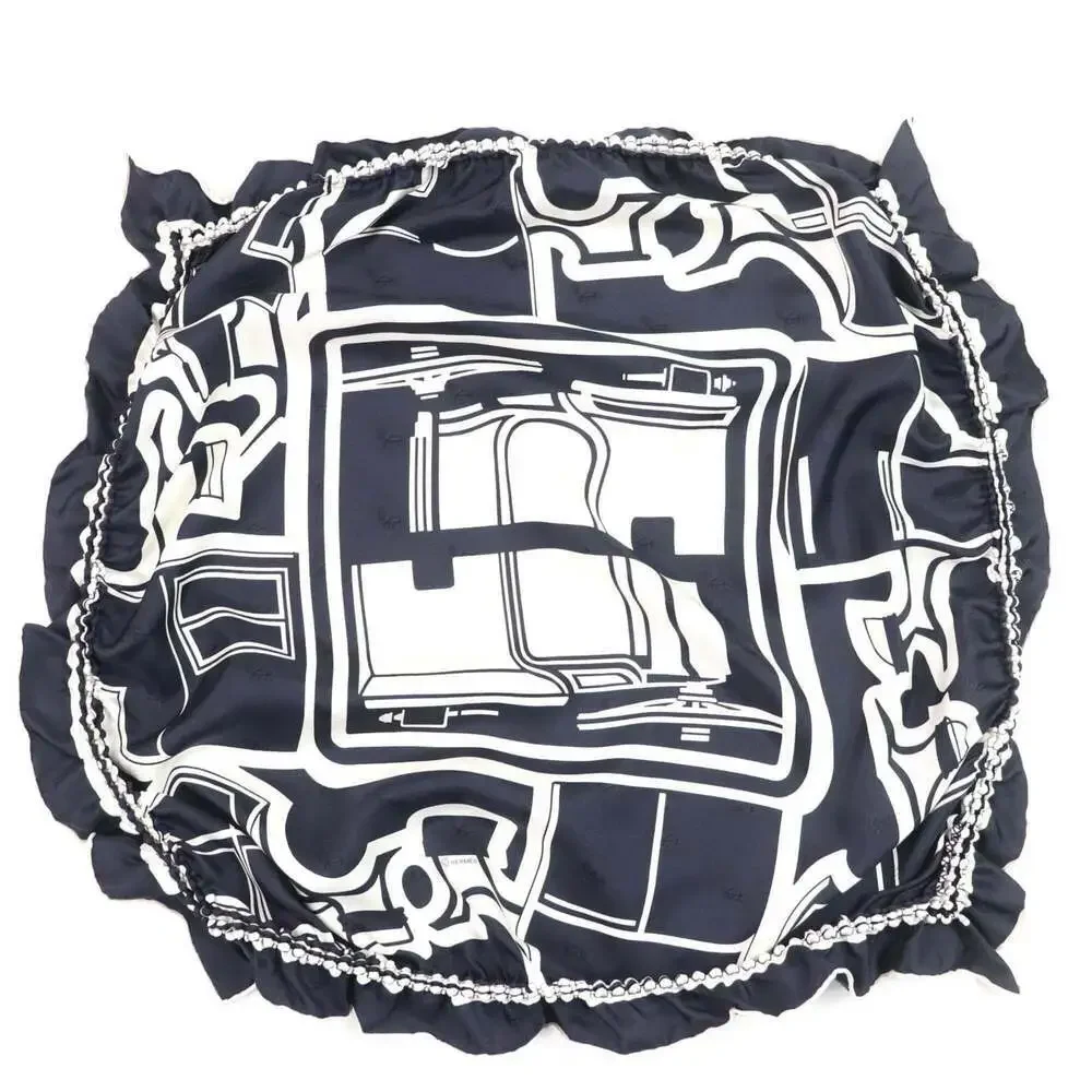 HERMES Authentic Blue Silk Scarf